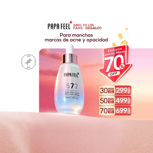 PAPA FEEL Suero 577 Manchas Oscuras 50ml Marcas Acné Manchas Ilumina Piel Textura Ligera Cuidado Facial