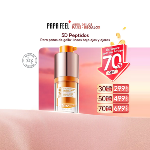PAPA FEEL Crema para Ojos 5D Péptidos 15g Líneas Finas Patas de Gallo Ojeras Bolsas Textura No Grasa Todo Tipo de Piel Uso Diario